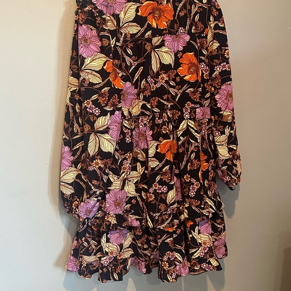 NWT Anthropologie Pilcro Corduroy Mini Dress Floral Tiered - Picture 4 of 4